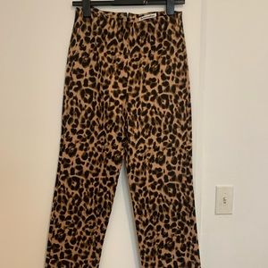 Reformation straight leg leopard printed pants